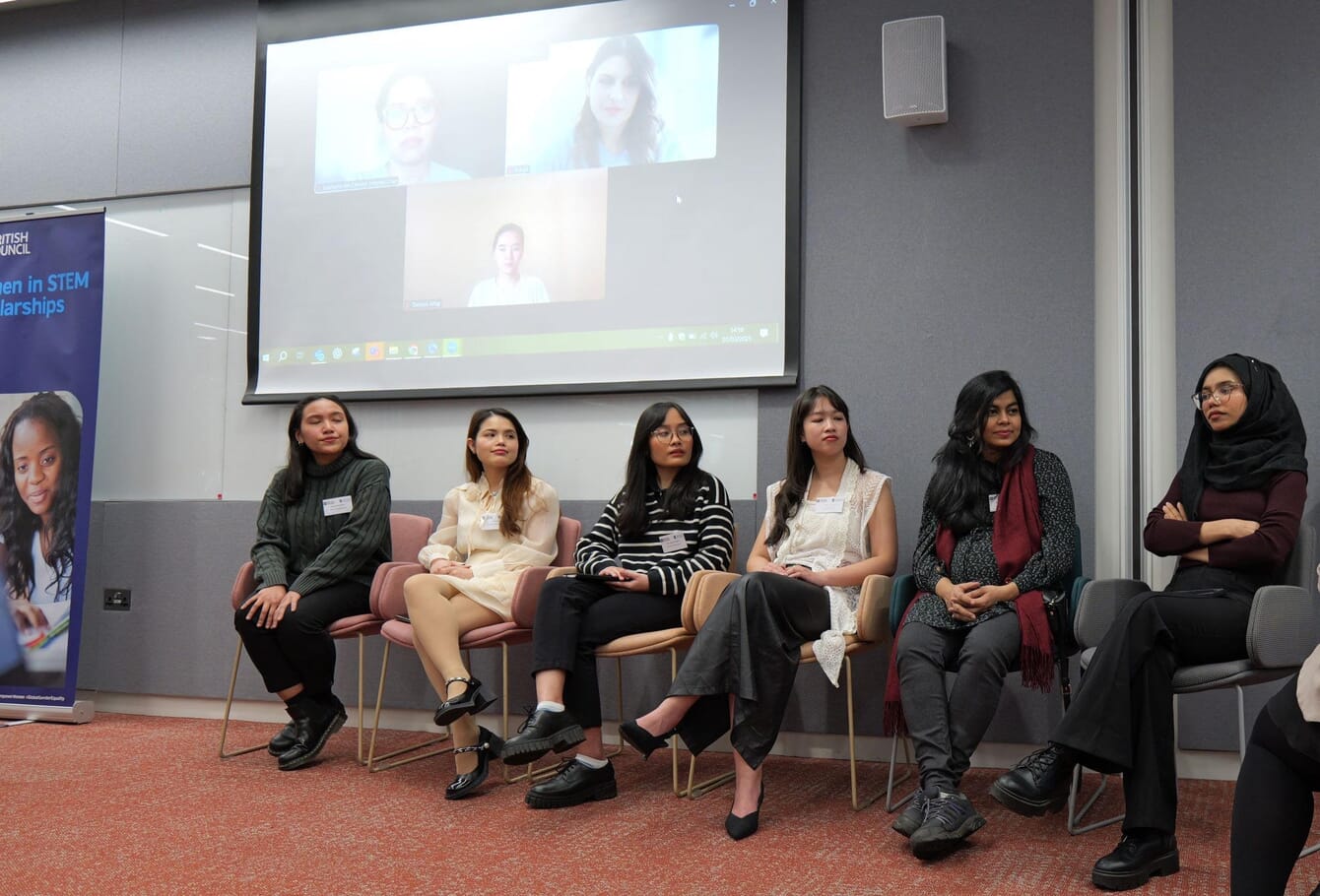 A panel discussion at an event.