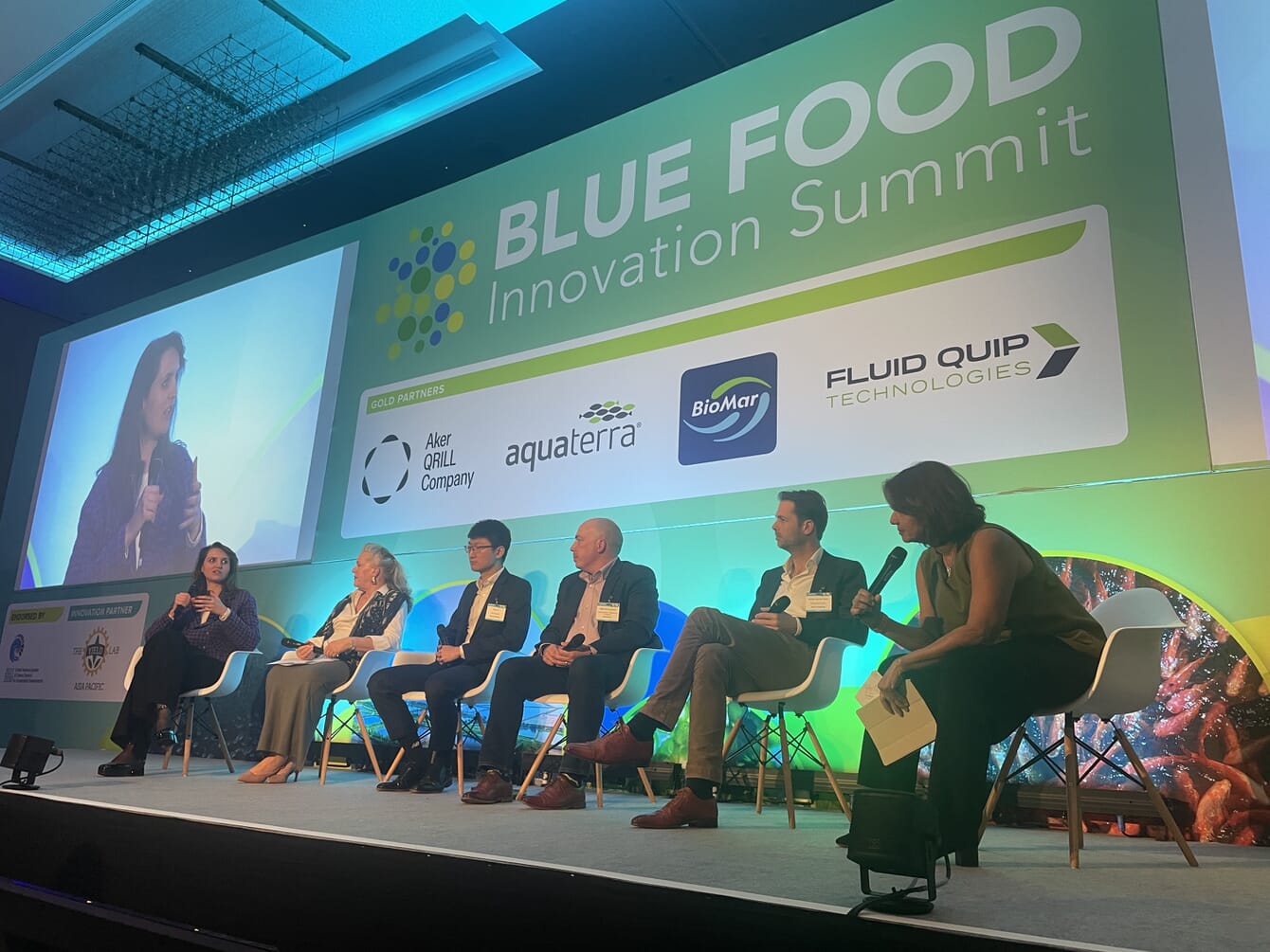 A panel discussion at an event.