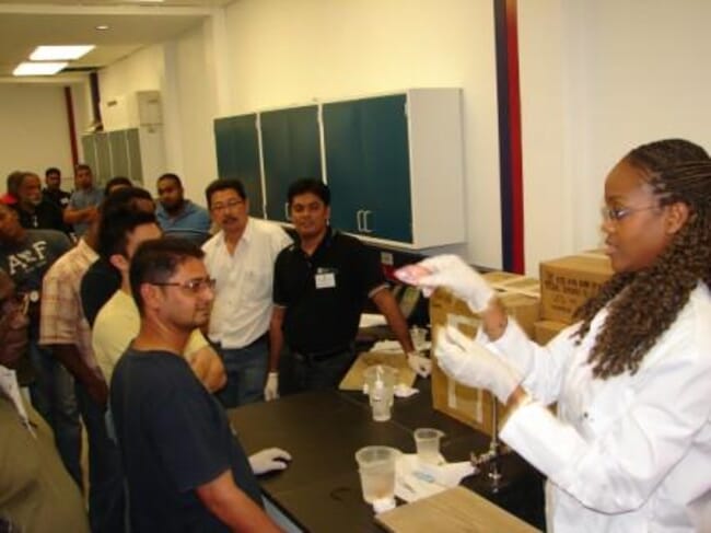 Savage conducting a training workshop