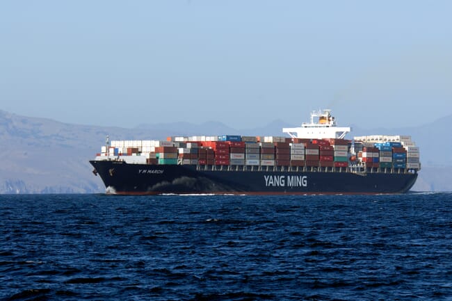 A huge container ship.