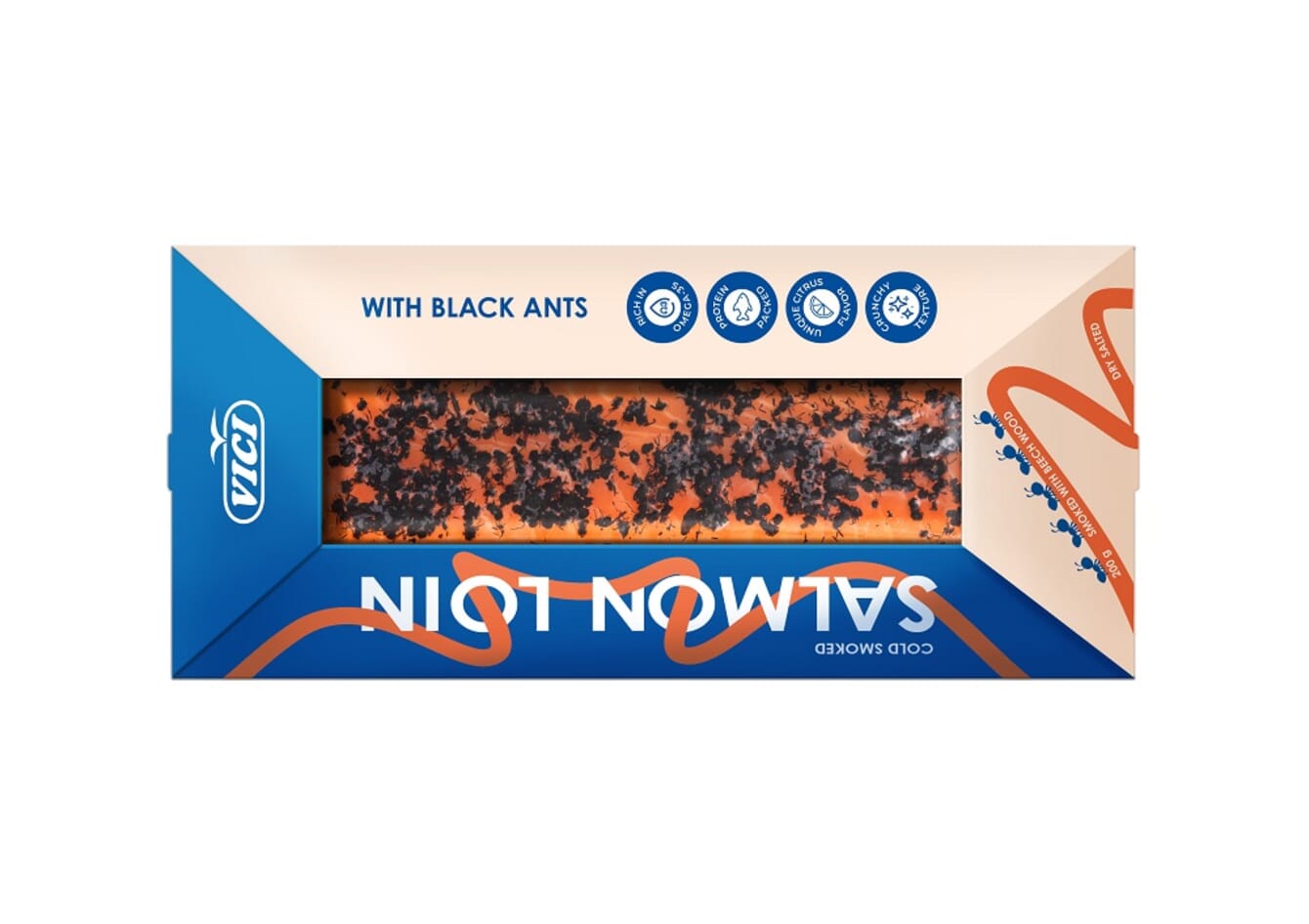 A packet of smoked salmon.