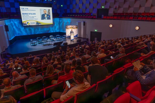 A full conference room.