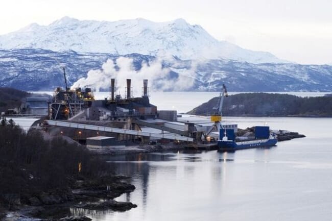 An industrial company near mountains.