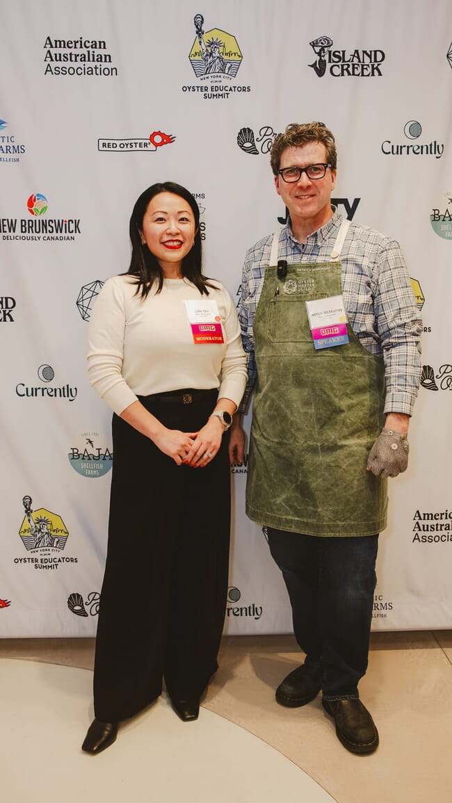 Two people at an event.