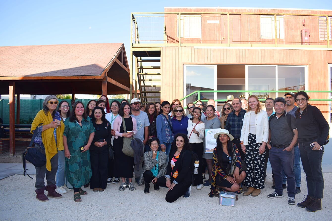 People gathering at a conference.