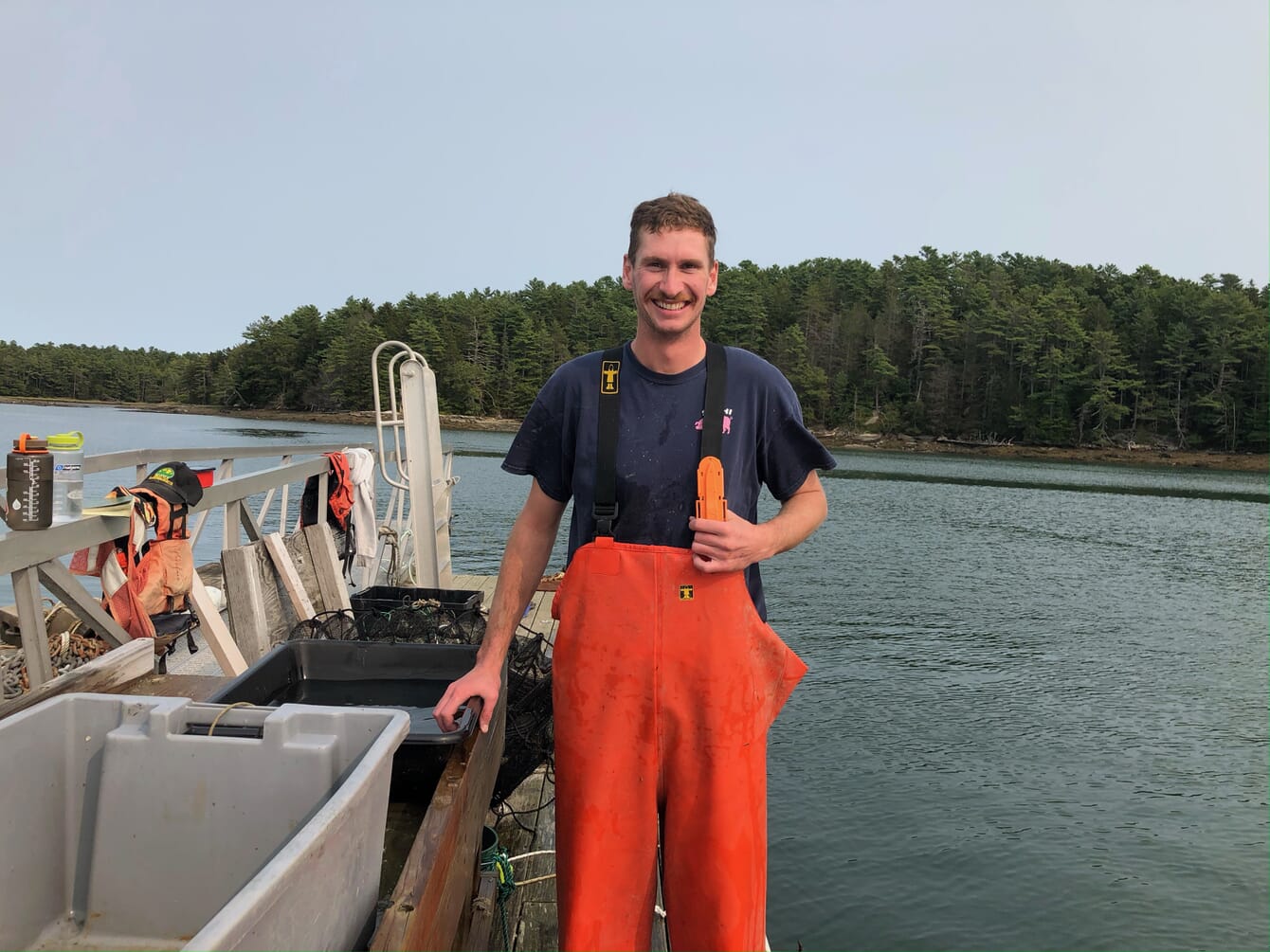 A man standing on a boat.