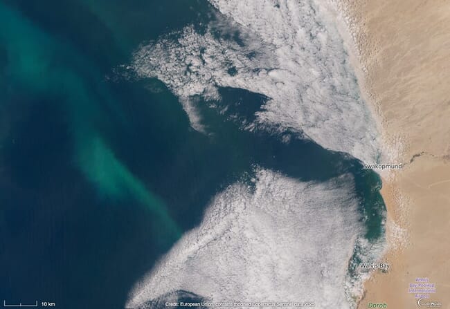 Namibia coastline from space.