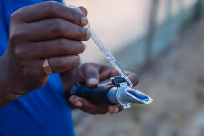 testing water quality with a smart device