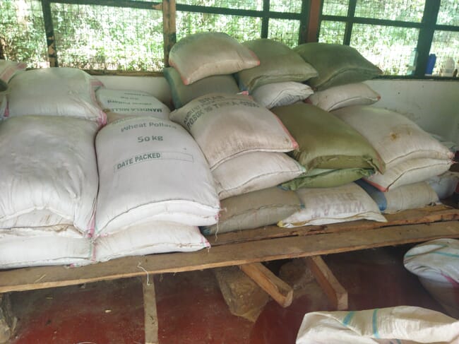 bags of aquafeed