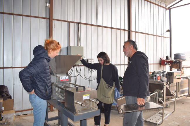 Visiting a processing facility.