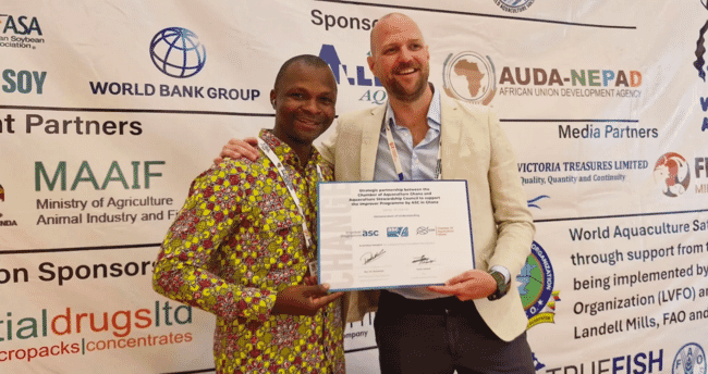 Two men making an agreement.