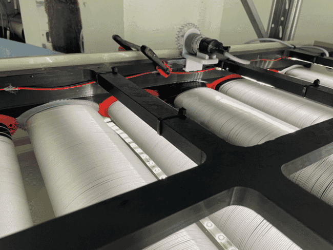 Seeding rope in a seaweed hatchery.